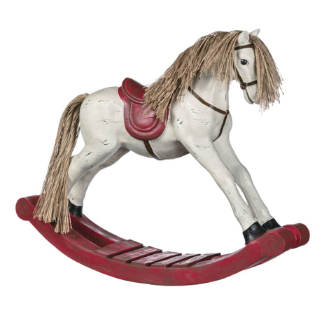 Antiqued Rocking Horse Figurine