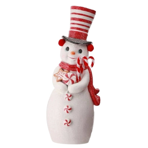 Peppermint Snowman Figurine