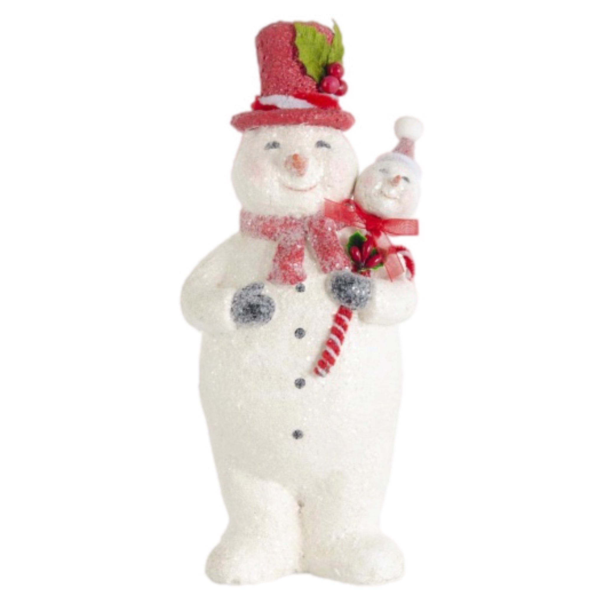 Snowman Holding Snowman Lollipop Figurine