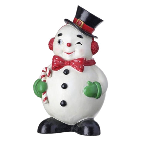 Winking Snowman Figurine