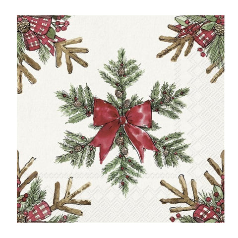 Branch Snowflake Cocktail Napkin