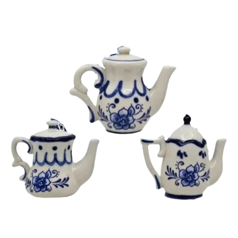 Assorted Delft Teapot Ornament, INDIVIDUALLY SOLD