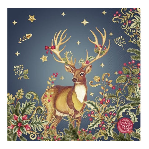Mystical Reindeer Luncheon Napkin