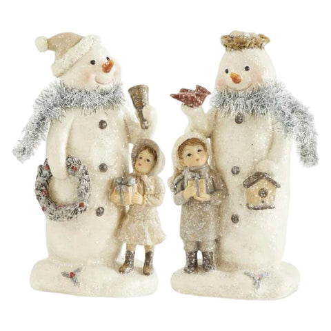 Assorted Snowman With Child Figurine, INDIVIDUALLY SOLD