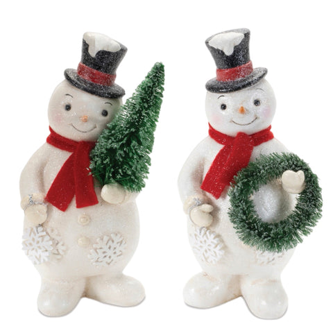 Assorted Snowflake Snowman Figurine, INDIVIDUALLY SOLD