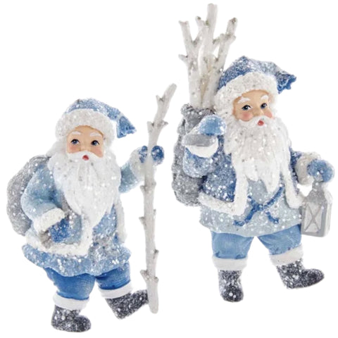 Assorted Blue Santa Ornament, INDIVIDUALLY SOLD