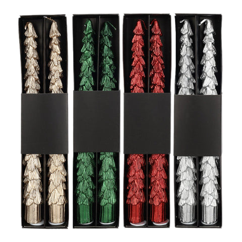 Assorted Set Of 2 Shaped Taper Candle: Tree, INDIVIDUALLY SOLD