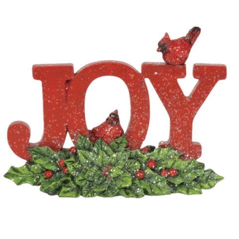 Joy Saying With Cardinal Tabletop Sign