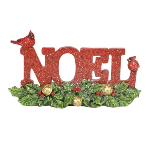 Noel Saying With Cardinal Tabletop Sign