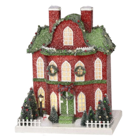 Red Manor House Figurine