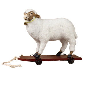 9.25" Small Sheep Pull Toy Figurine