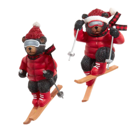 Assorted Skiing Bear Ornament, INDIVIDUALLY SOLD