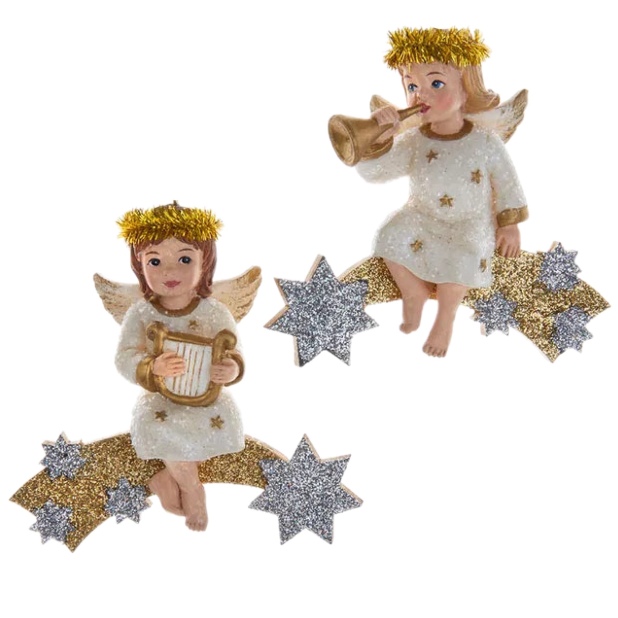 Assorted Angel On Shooting Star Ornament, INDIVIDUALLY SOLD