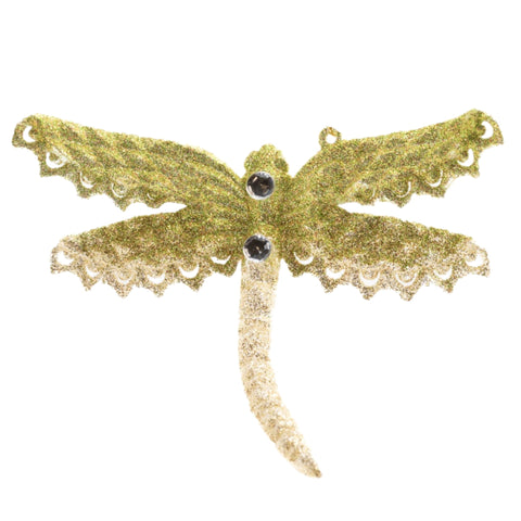 Gold Glitter Dragonfly Ornament