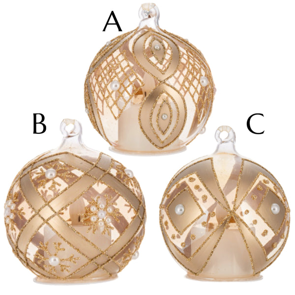 Assorted Champagne LED Candle Ball, INDIVIDIALLY SOLD