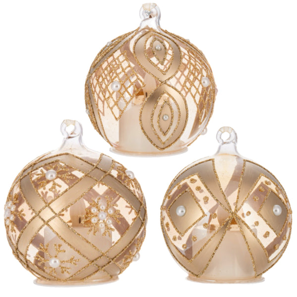 Assorted Champagne LED Candle Ball, INDIVIDIALLY SOLD