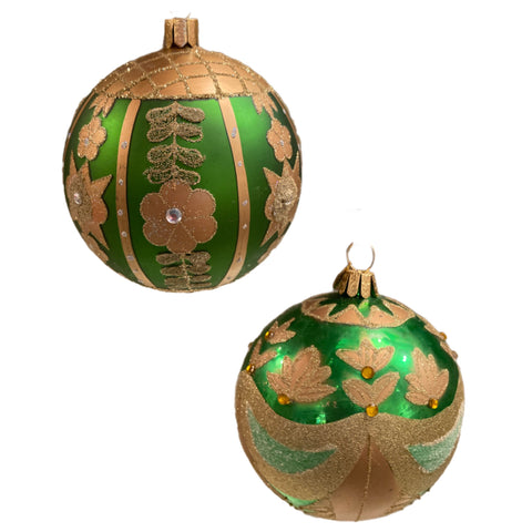 Assorted Green Flower Ball, Ornament