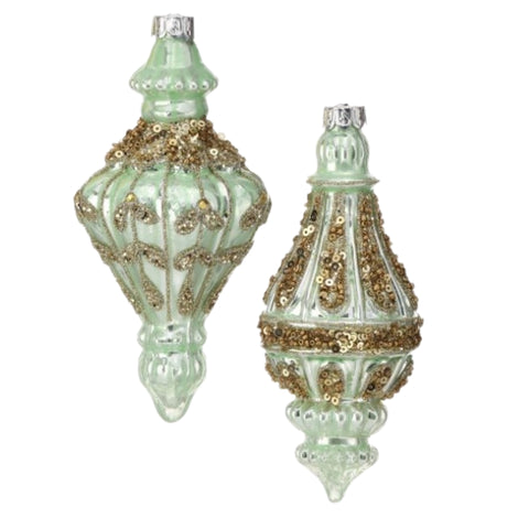 Assorted Green Finial Ornament, INDIVIDUALLY SOLD