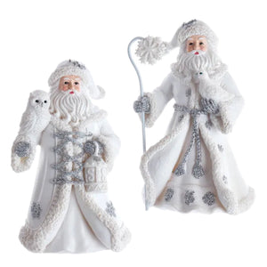 Assorted Silver Santa Ornament, INDIVIDUALLY SOLD