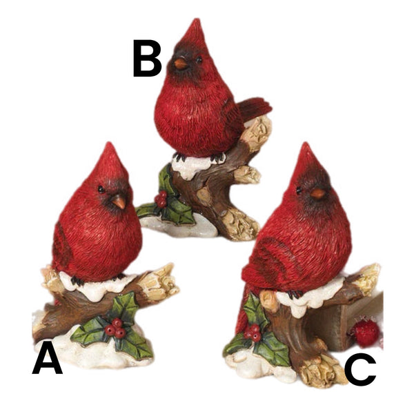 Assorted Cardinal On Branch Figurine, INDIVIDUALLY SOLD