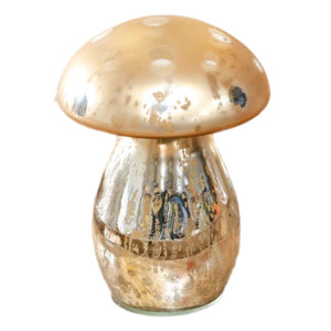 Large Gold Mushroom Figurine