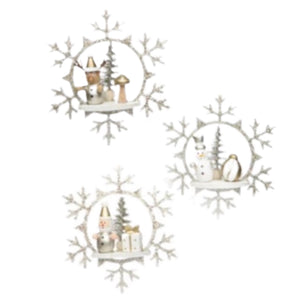 Assorted Snowflake Scene Ornament, INDIVIDUALLY SOLD