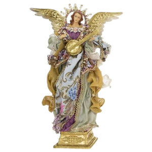 Tapestry Angel With Banjo Figurine