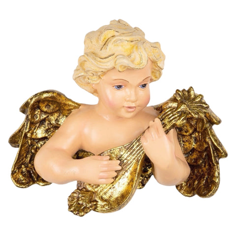 Cherub With Lyre Figurine