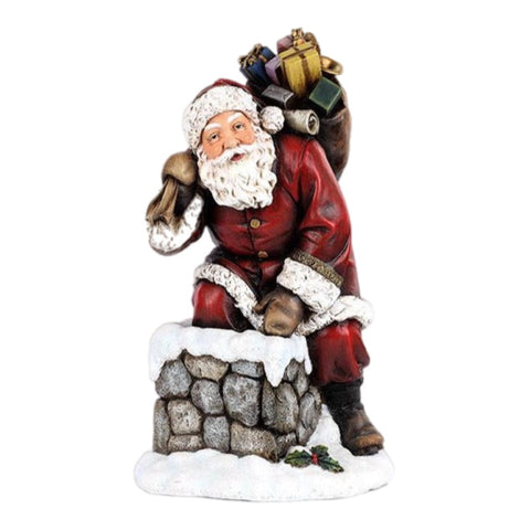 2' Santa In Chimney Figurine