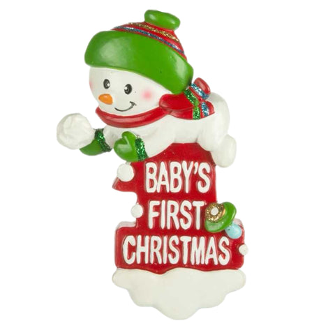 Baby's First Snowman Ornament: Gender Neutral