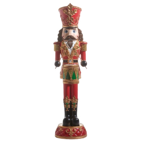 4' Red Nutcracker With Drum Figurine