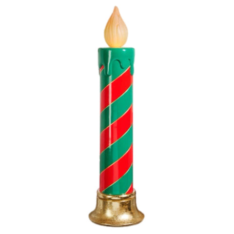 3.5' Large Red And Green Lit Candle Figurine