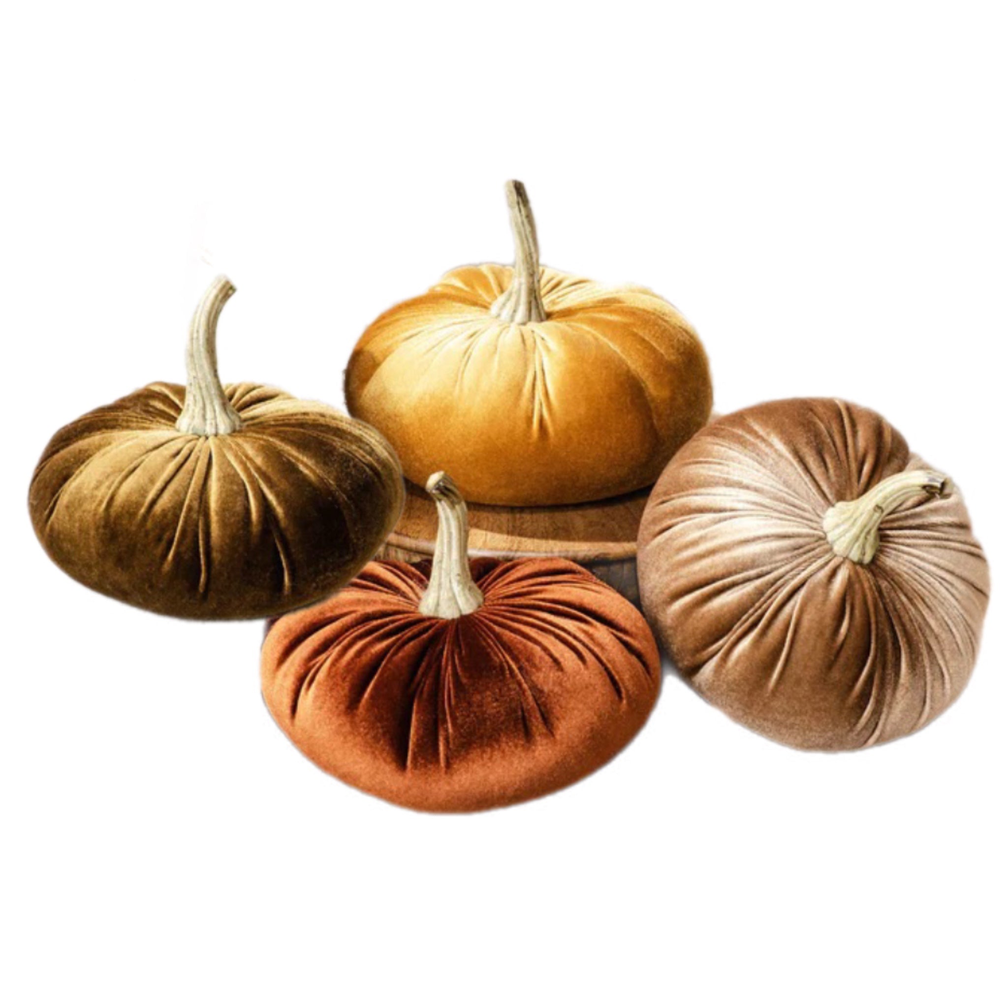 Assorted Medium Velvet Pumpkin Figurine, INDIVIDUALLY SOLD