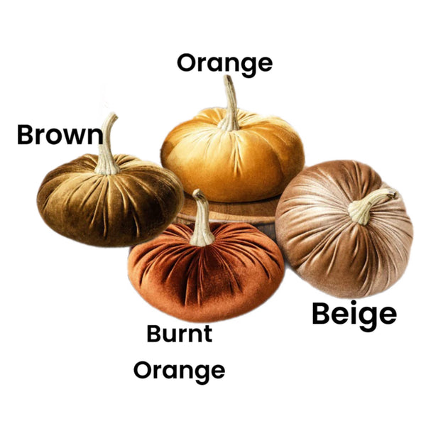 Assorted Medium Velvet Pumpkin Figurine, INDIVIDUALLY SOLD