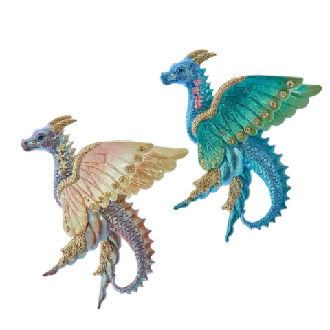Assorted Dragon With Ornate Wings Ornament, INDIVIDUALLY SOLD