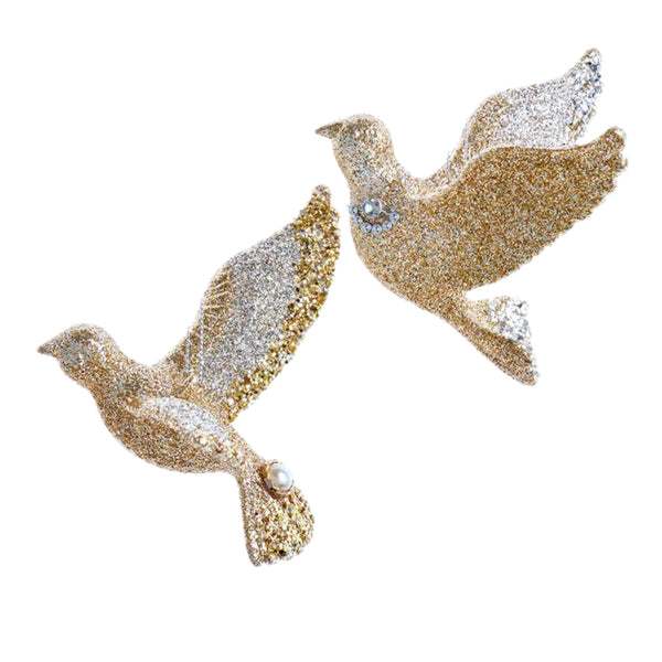 Assorted Glitter Dove Ornament, INDIVIDUALLY SOLD