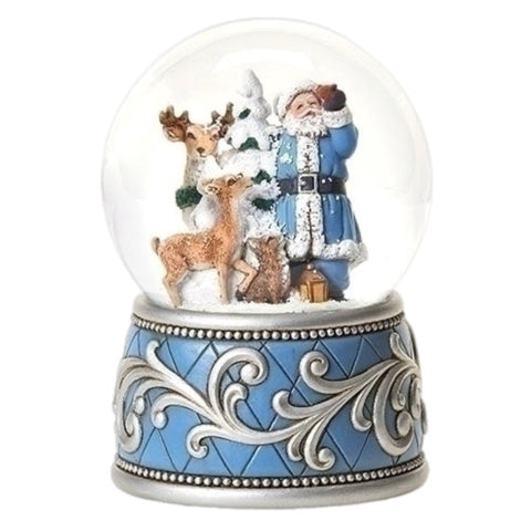 Santa With Woodland Animals Snowglobe