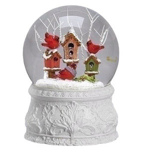 Cardinal With Birdhouses Snowglobe