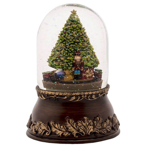 Christmas Tree With Rotating Train Snowglobe