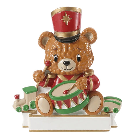 Baby's First Teddy Bear With Drum Ornament: Gender Neutral