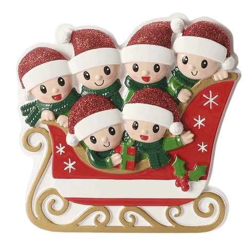 Sleigh Ride Family Of 6 Ornament