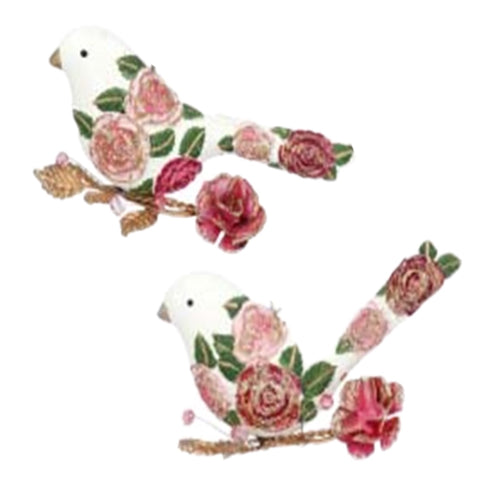 Assorted Bird With Rose Ornament, INDIVIDUALLY SOLD