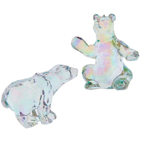 Assorted Iridescent Polar Bear Ornament, INDIVIDUALLY SOLD