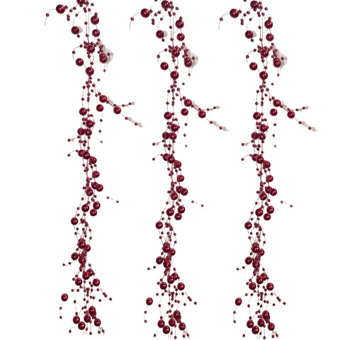 5' Burgundy Bridal Beaded Garland