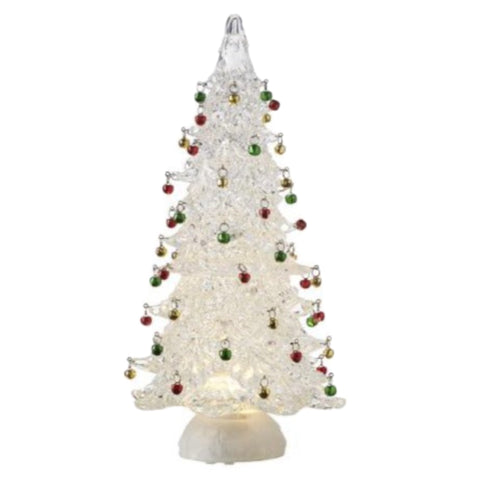 15" Tree With Balls Glitterdome