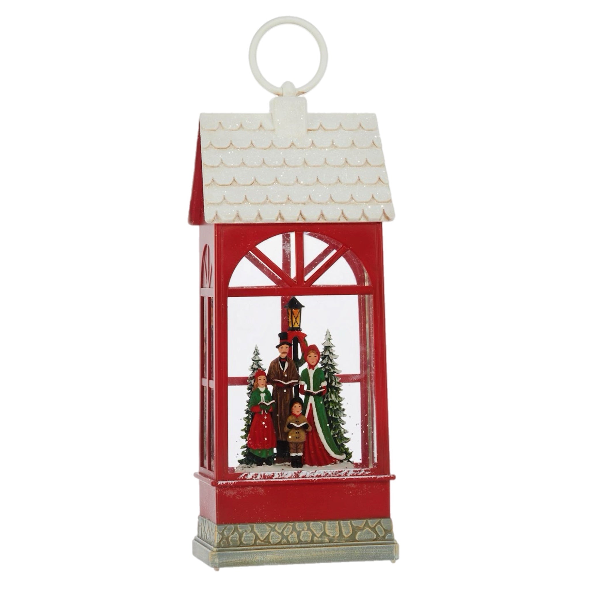 10" Carolers Lantern Glitterdome