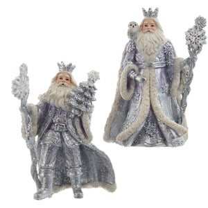 Assorted Purple Santa With Staff Ornament, INDIVIDUALLY SOLD