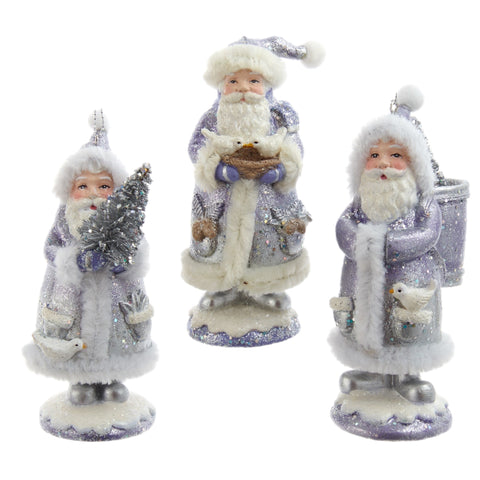 Assorted Purple Santa Ornament, INDIVIDUALLY SOLD