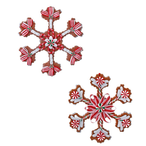 Assorted Gingerbread Snowflake Cookie Ornament, INDIVIDUALLY SOLD