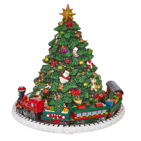 Rotating Train Around Tree Figurine